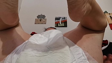 I play with my friend in soft diapers 4K