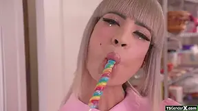 My Trans Babysitter Wants To Swap Her Lollipop For My Dick