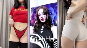 Brunette teen anime babe goes wild sucking and jerking off in homemade video