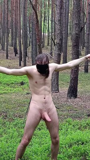 Naughty Boy Gets Punished with Nettles in the Middle of a Forest!