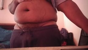 Chubby nonbinary standing masturbating