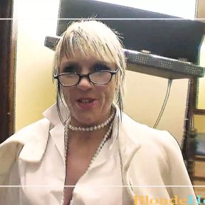 UK Blonde With Glasses Fucked Raw and Filmed