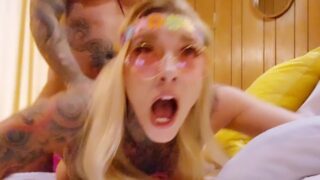 Rough sex cumshot – big tits girl fucked in the ass by big cock and gets a sticky creampie by big cock
