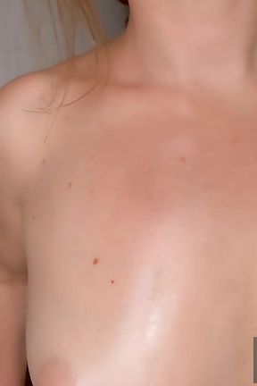 Breast massage, oiling beautiful breasts and playing with nipples