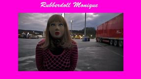 RUBBERDOLL MONIQUE - As a bimbo doll at a parking lot