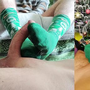 Christmas Special! We sockjob eachother with Nike Christmas socks