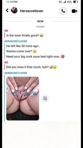 He fucked me on Snapchat while my husband was away - raw and deep in my pussy!   Clip 1