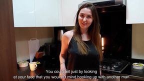 POV: Stepmom Gives Me a Secret Kitchen Blowjob After Staring at My Cock Under the Table