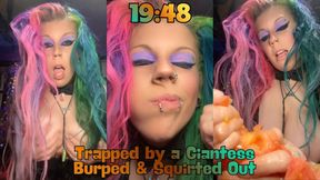 19:48:- Trapped by a Giantess, Burped, & Squirted Out