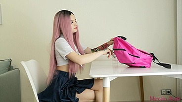 MASTURBATING WITH PINK TOY