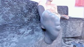 Colombian feet in their sweaty office stockings ready for you to kneel and adore them