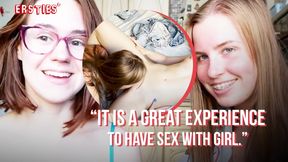 Cute babe Rita's first amateur lesbian sex tape