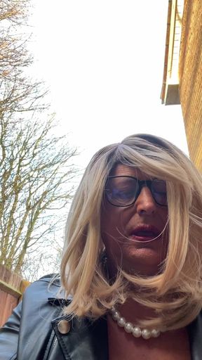 Amateur Crossdresser Kellycd2022 Sexy MILF Pissing My Panties in Slutty Black Fishnet Bodysuit