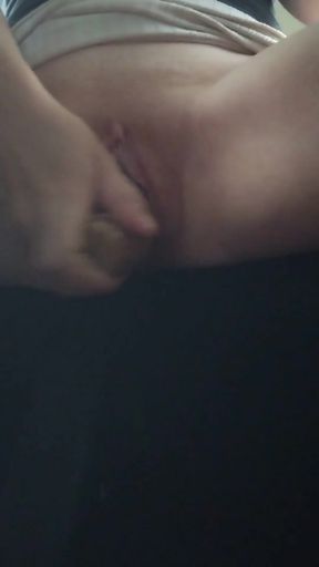 Horny Red Haired MILF Masturbating in the Back Seat of Her Car