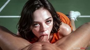 a hot beauty seduced her tennis coach, and they had sex during a lesson [ai]
