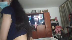 Real Amateur Jopy Laura Learns to Ride Secretly with Her Step-brother She Wants to Be a Good Cowgirl