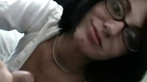 ”Nikki Adams gives handie in close up”