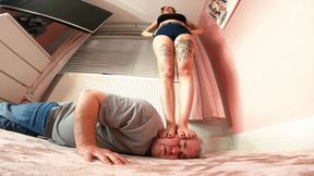 Head Crushed Under Bare Feet FLOOR CAM