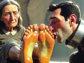 Stud Devoted to Old Womens Feet in Asylum