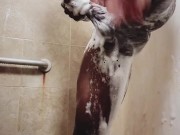 Shower 🚿time vibe with a big 10 inch black dick!!! 😱 public shower 24 hour fitness