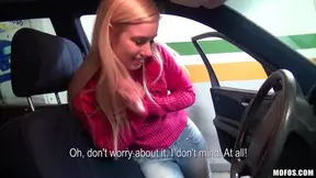 Seductive Blonde Takes His Cock Hard While Wearing Tight Jeans in Public Spot