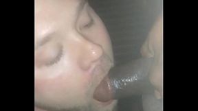 White guy sucks black cock.