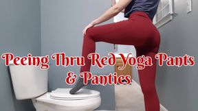 Sage Eldritch Peeing in Red Yoga Pants & Panties on the Toilet SD