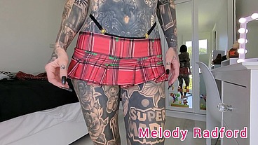 Short Black and Red Lingerie up-Skirt Try On Haul Closeup Melody Radford