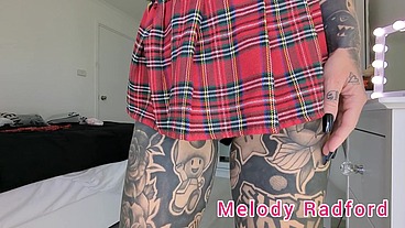 Short Black and Red Lingerie up-Skirt Try On Haul Closeup Melody Radford
