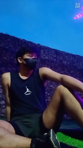 Asian Twink Outdoor Session with Cumshot