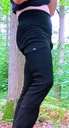 Pedal in Sexy Pussy Pants in the Woods