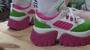 FULL WEIGHT COCK CRUSH UNDER KOI TRAINERS ON THE COCK TABLE WITH CUM SHOT CAM 3 PT2