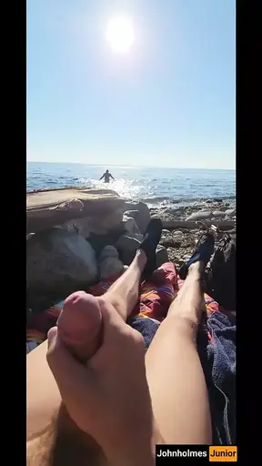 johnholmesjunior caught shooting massive cum load at white rock nude beach with strangers watching