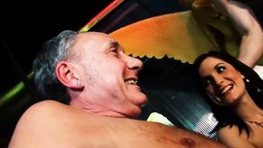 Cassie and Abbey Pull Their Panties Aside and Get Covered in Cum in Wild Gang Bang