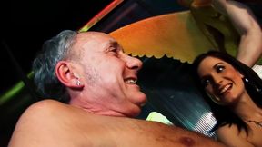 Cassie and Abbey Pull Their Panties Aside and Get Covered in Cum in Wild Gang Bang