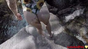 Outdoor Waterfall Fuck with Teen in Swimsuit