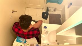 FTM Roommate Toilet Ass Fuck Secret Cum Gush Destroyed