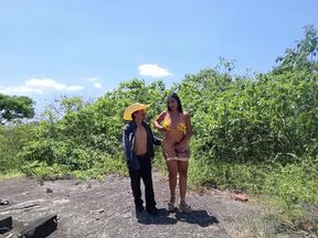 The stepfather has sex in the countryside with his beautiful, curvy stepdaughter