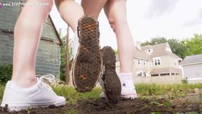 Honey and May - Extreme Muddy Sneaker Licking with Mud Eating COMPLETE VERSION