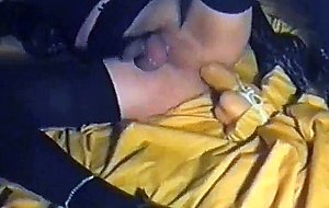 Dildo sticking ends with cumshot