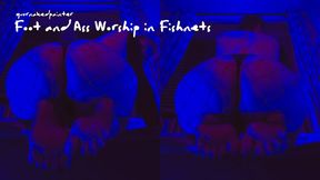 Ass and Foot Worship in Fishnets