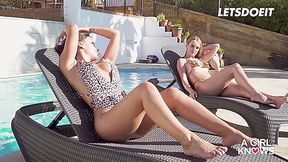 Kaisa Nord, Lana Roy & Candy teen 18+ Intense Pussy Play By The Pool