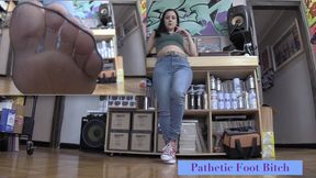 PATHETIC FOOT BITCH - Jamie Daniels, Foot Fetish, Foot Domination, Foot Humiliation, POV - WMV