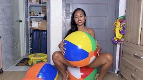 Looner Camylle's Best Of Riding Playing Deflating And Popping Beachballs