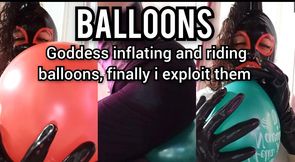 🎈 Goddess inflating and riding balloons.