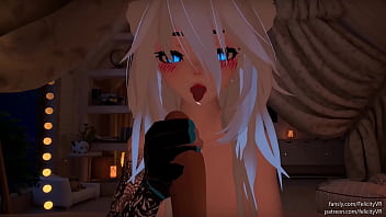 Horny Catgirl pet takes good care of your morning wood~ | Joi POV VRChat