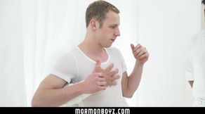 MormonBoyz-Youthfull Man Gargles a Ample Stiffy at a Gloryhole