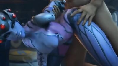 Watch the best Overwatch Widowmaker sex game with big tits and petite ebony babe getting fisted in POV