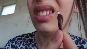 Giantess stepsister looks at tiny stepbrother like sugar so she starts sucking him in 4k