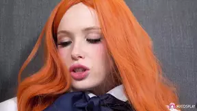 Red-haired hot girl Arielka with big tits was playing with herself